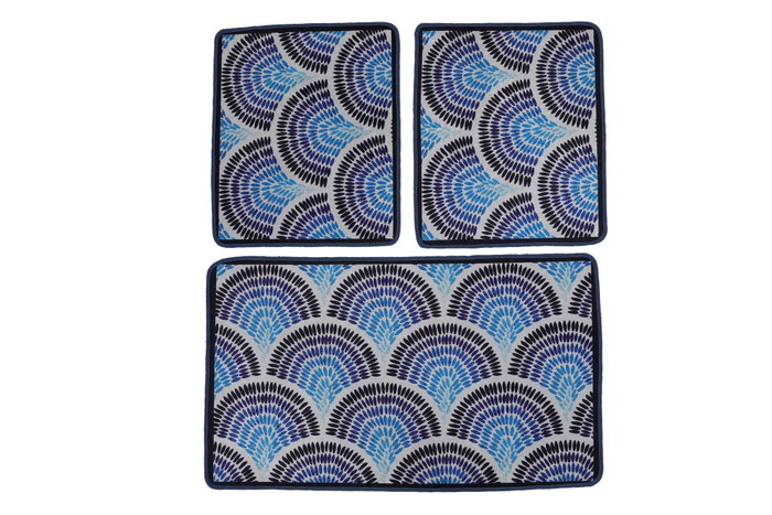 Mijölnir Juego de alfombrillas de baño Azul (3 piezas)